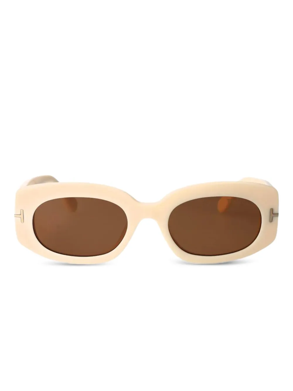 TOM FORD Zonnebril met ovalen montuur Beige