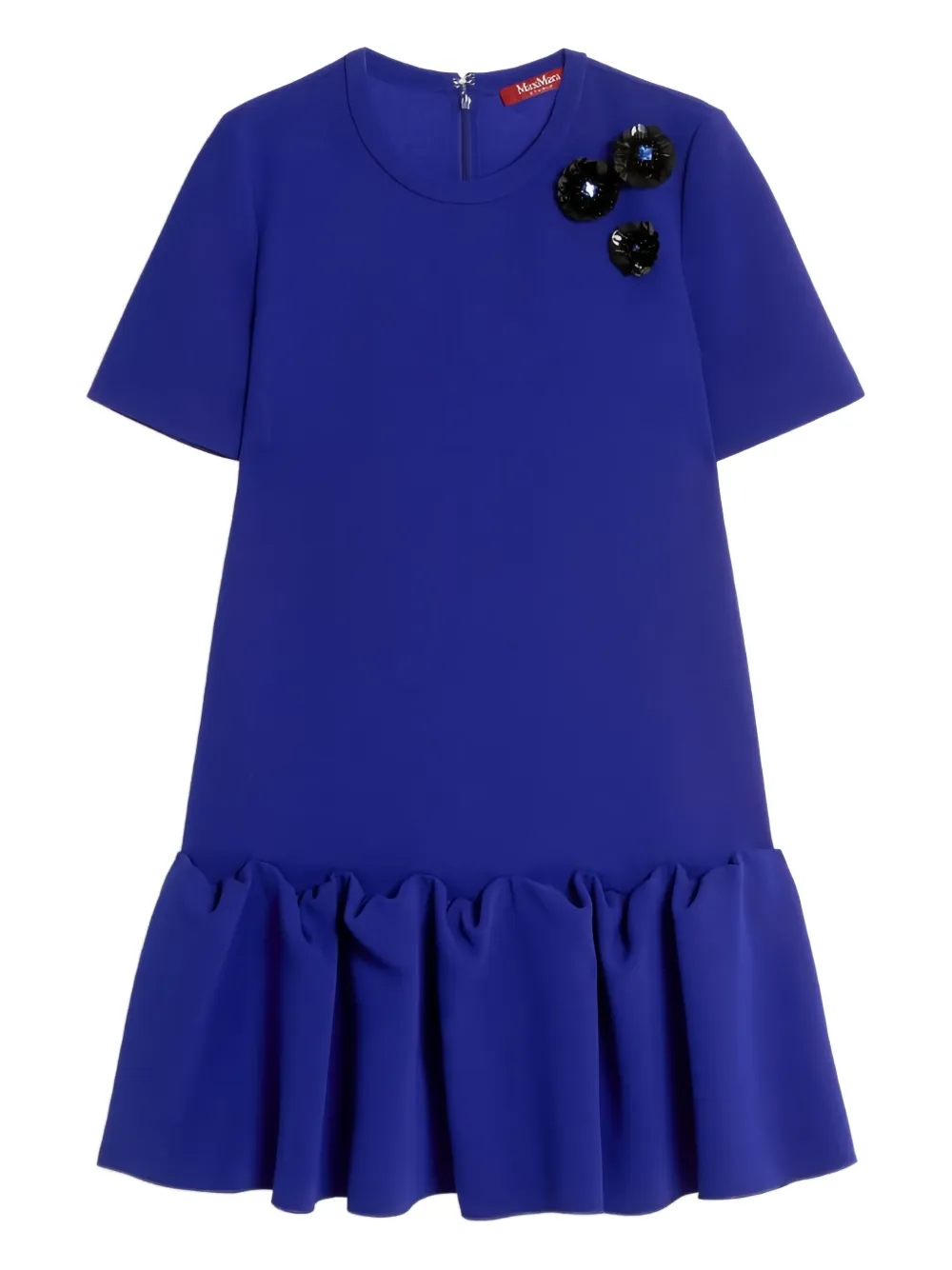 ruffled short-sleeve dress