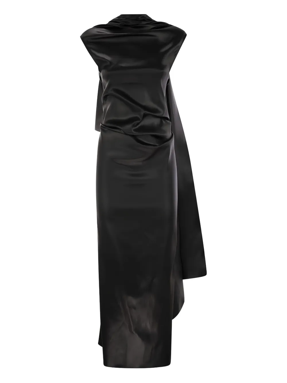 draped midi dress