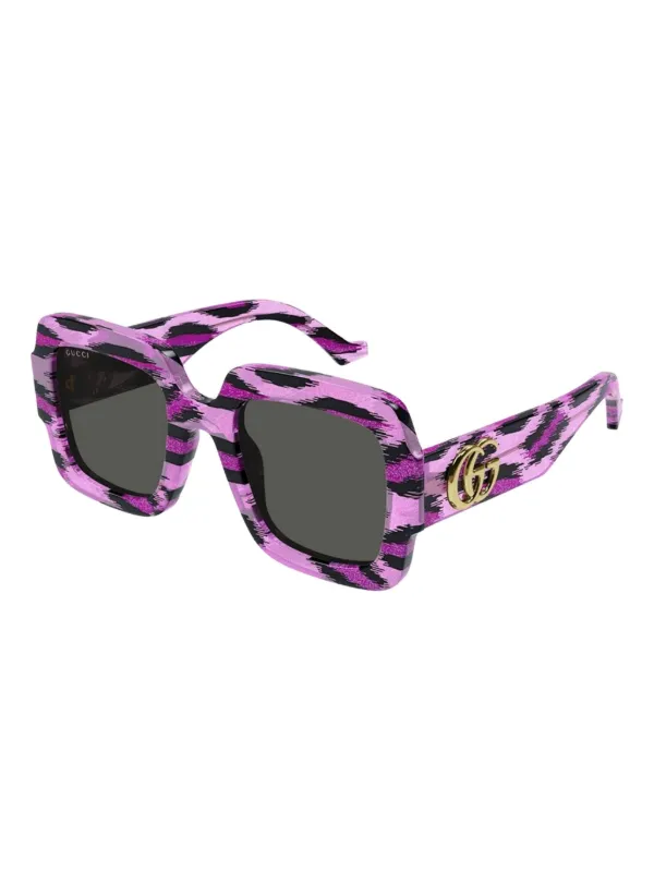 Gucci Eyewear leopard-print Sunglasses | Pink | FARFETCH OM display picture 3