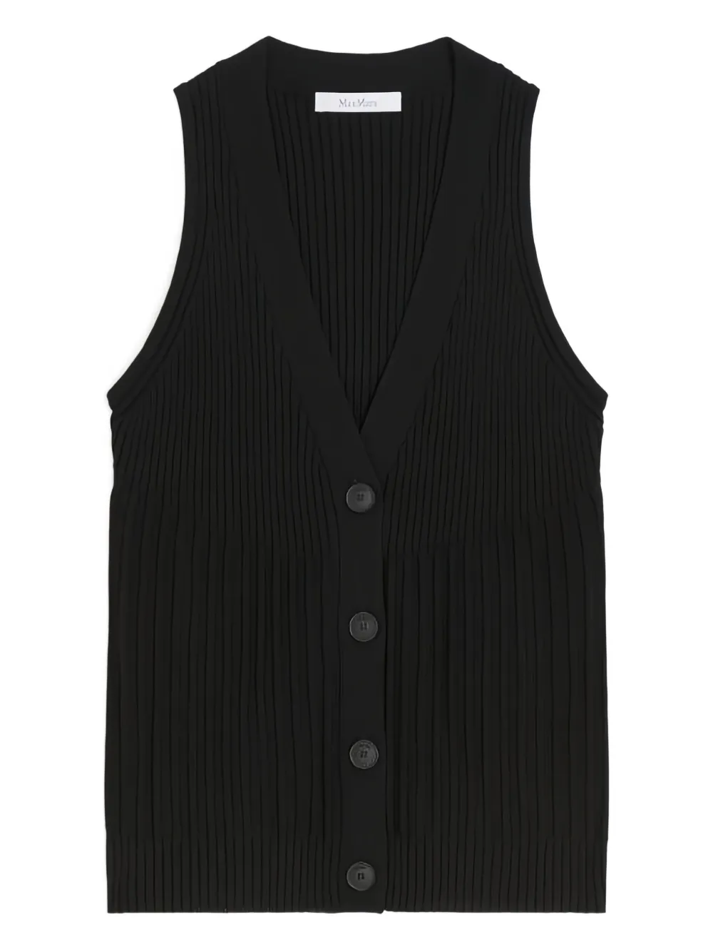 Max Mara Geribbelde spencer met knopen 002|BLACK