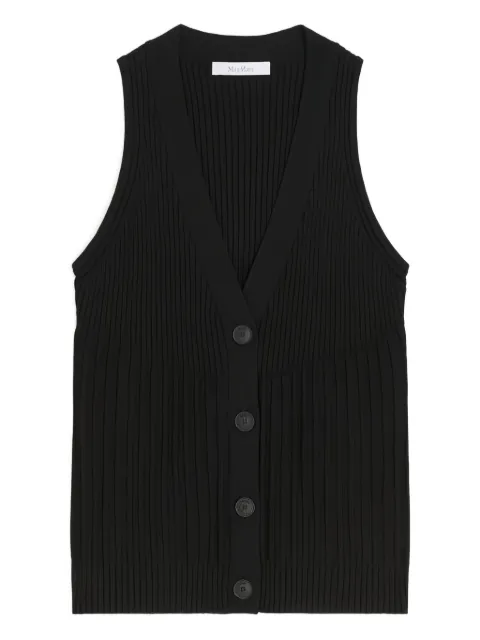 Max Mara ribbet vest med knapper foran