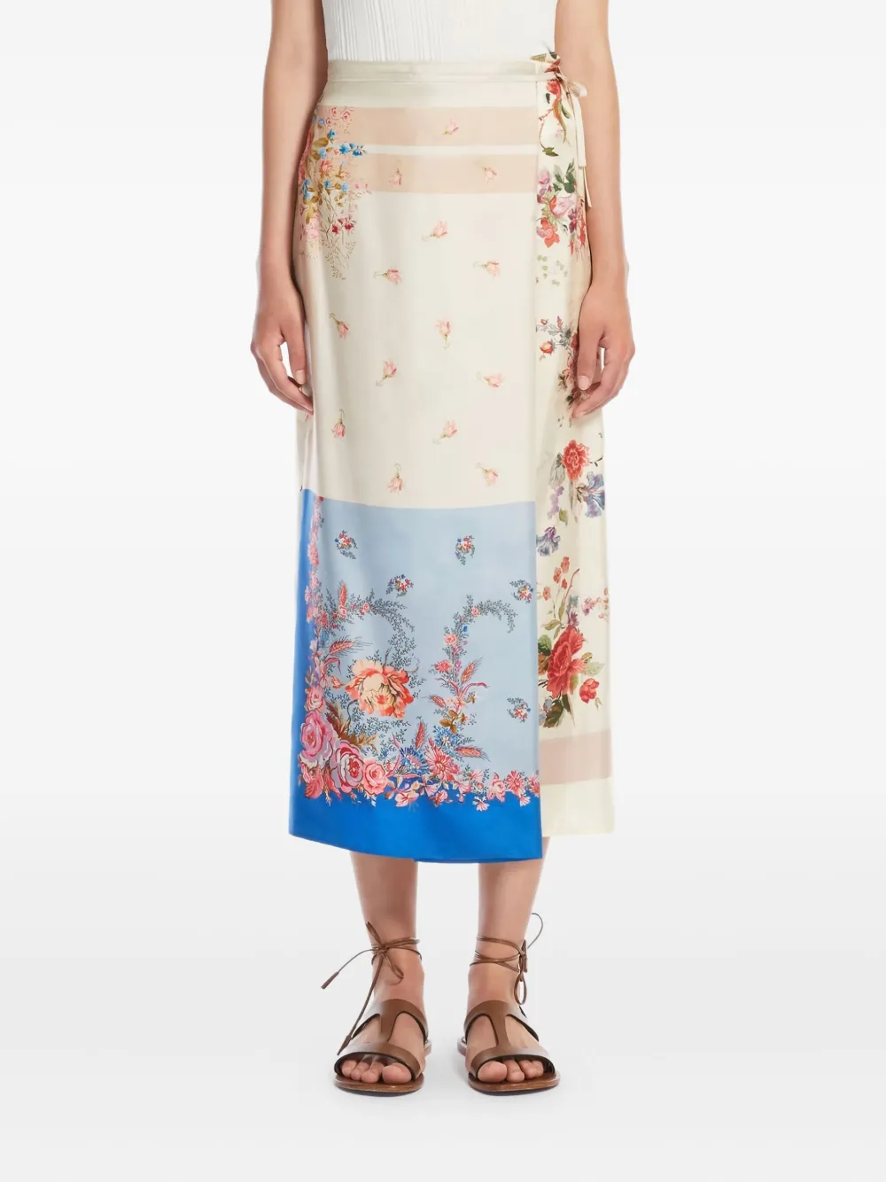 Weekend Max Mara Zijden high-waist rok Beige