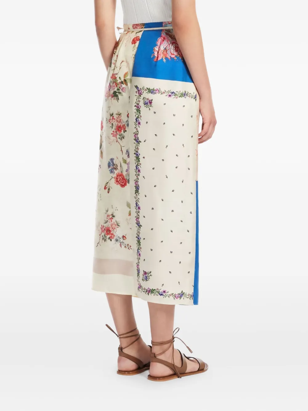 Weekend Max Mara Zijden high-waist rok Beige
