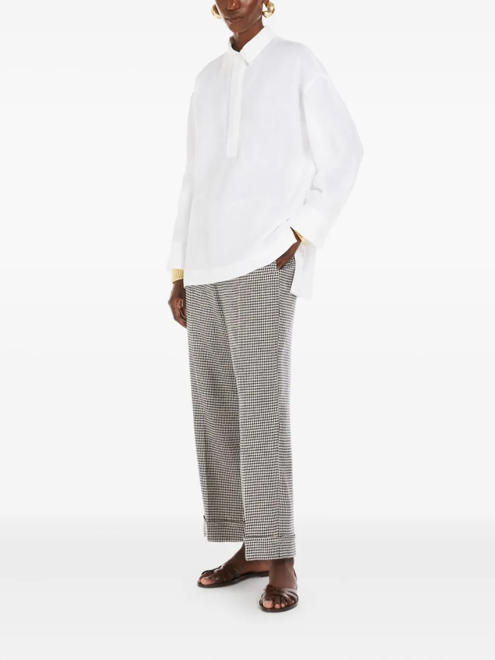 'S Max Mara Adelfi geruite broek met wijde pijpen Blauw