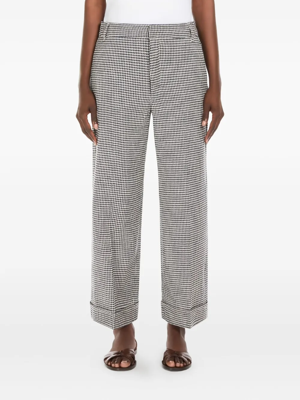 'S Max Mara Adelfi geruite broek met wijde pijpen Blauw