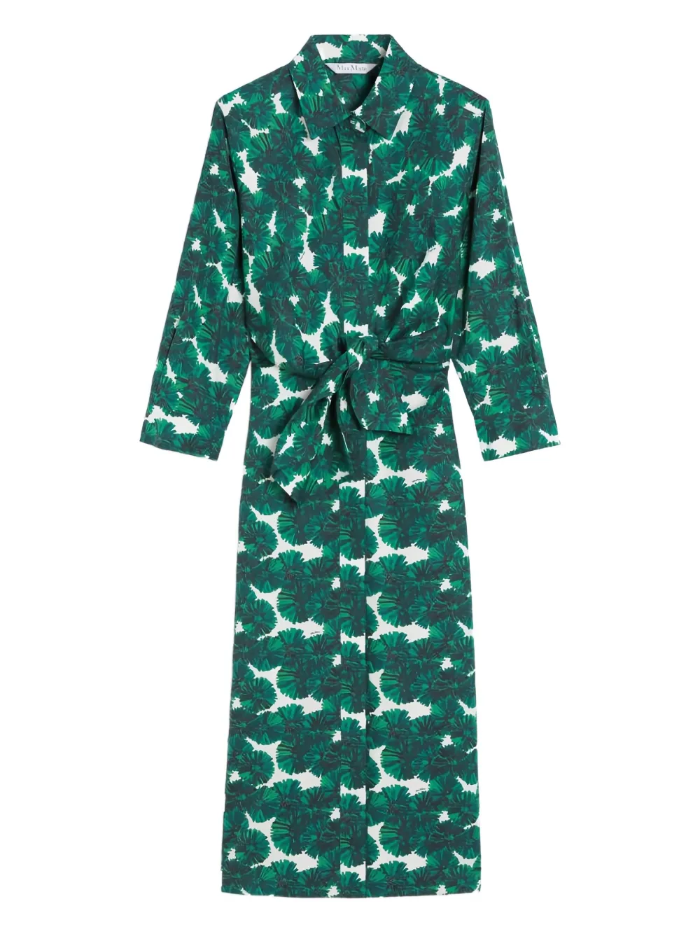 floral print belted shirt dress
