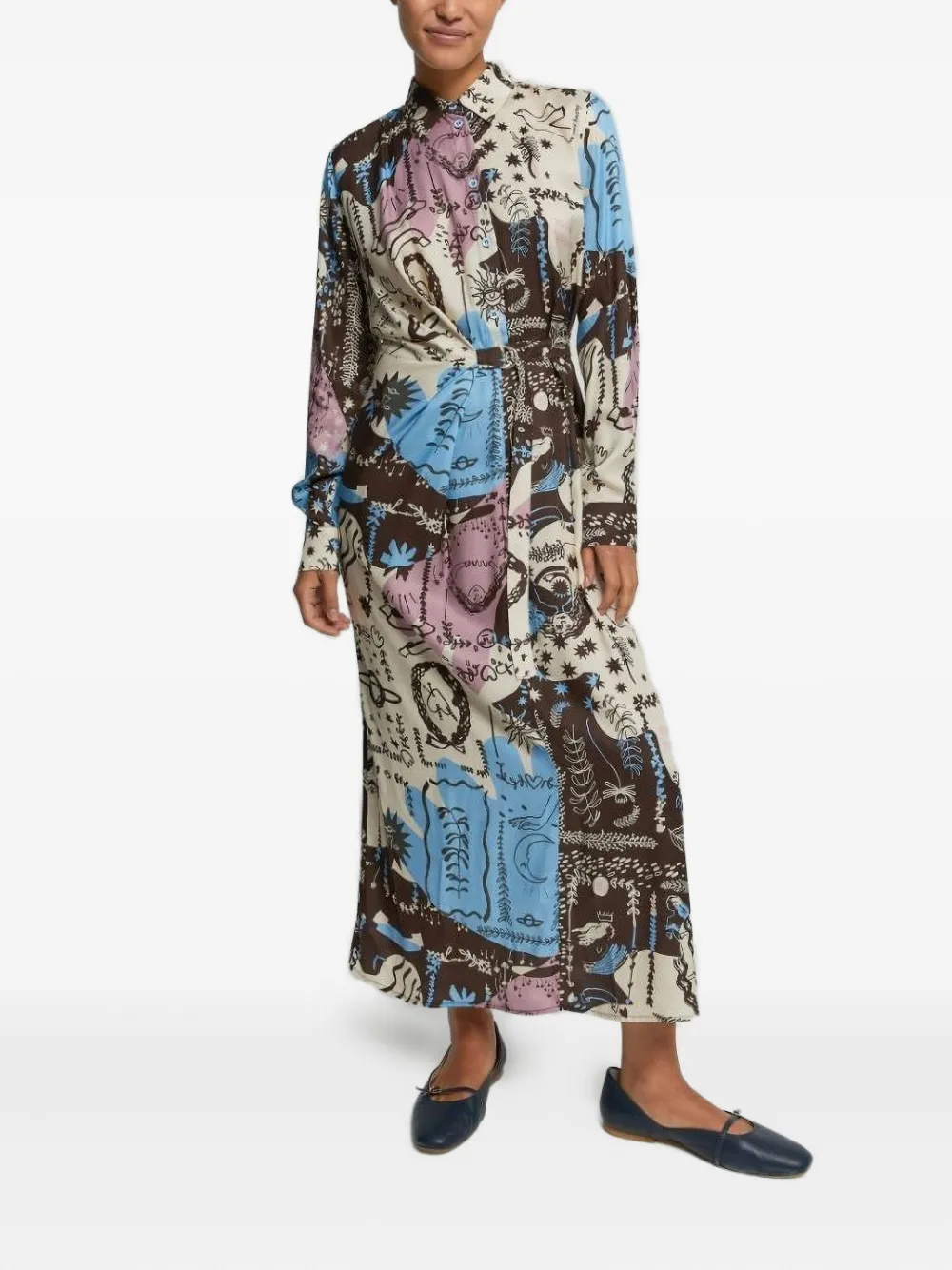 I BLUES Jurk met print Beige