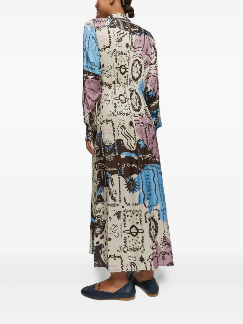 I BLUES Jurk met print Beige