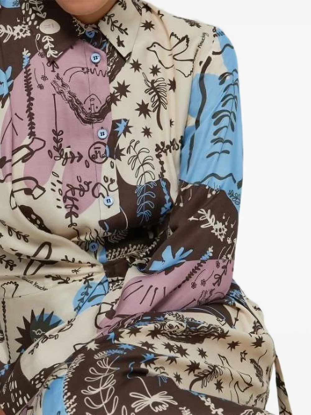 I BLUES Jurk met print Beige