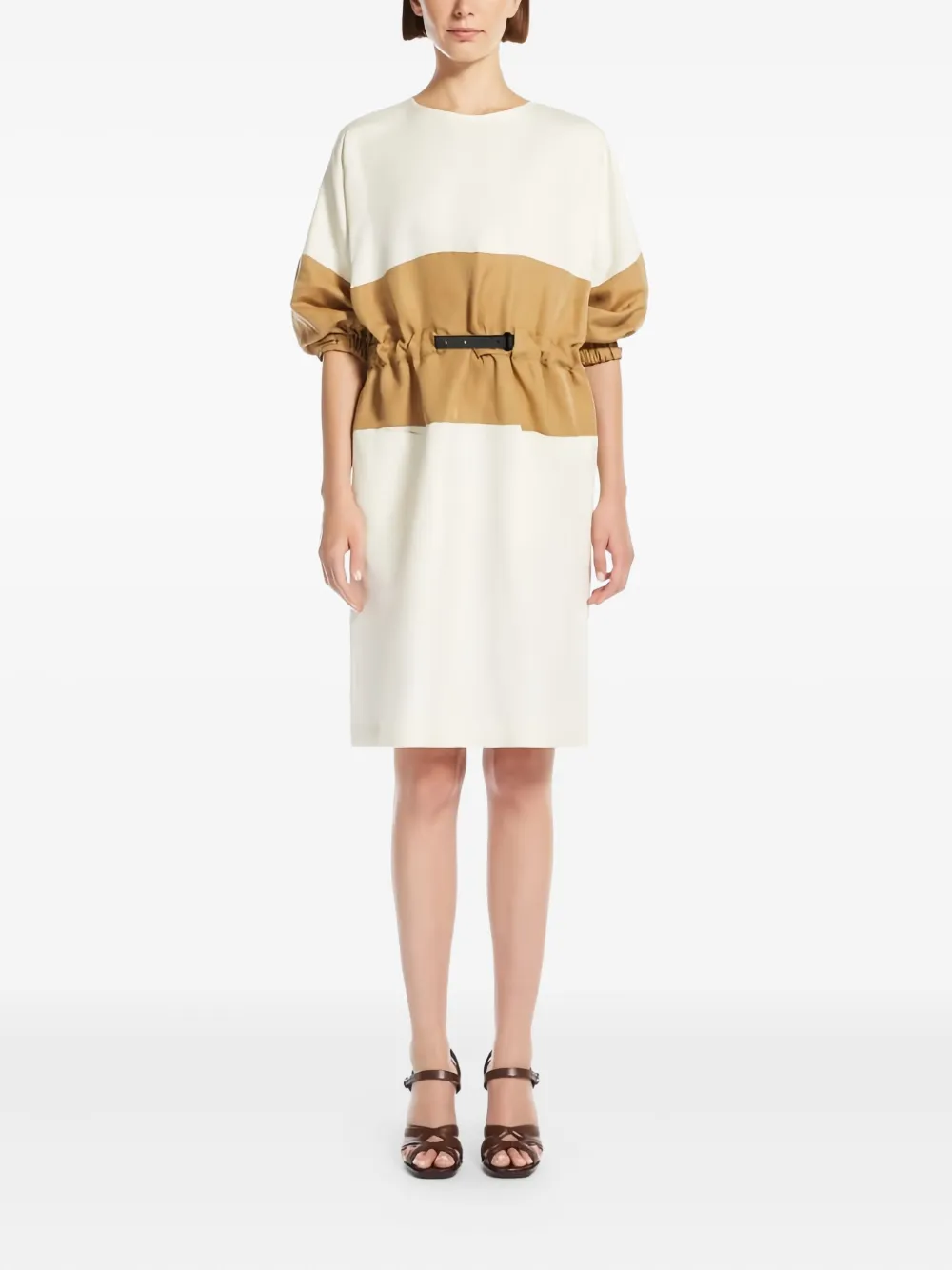 Max Mara Jurk van linnenblend Beige