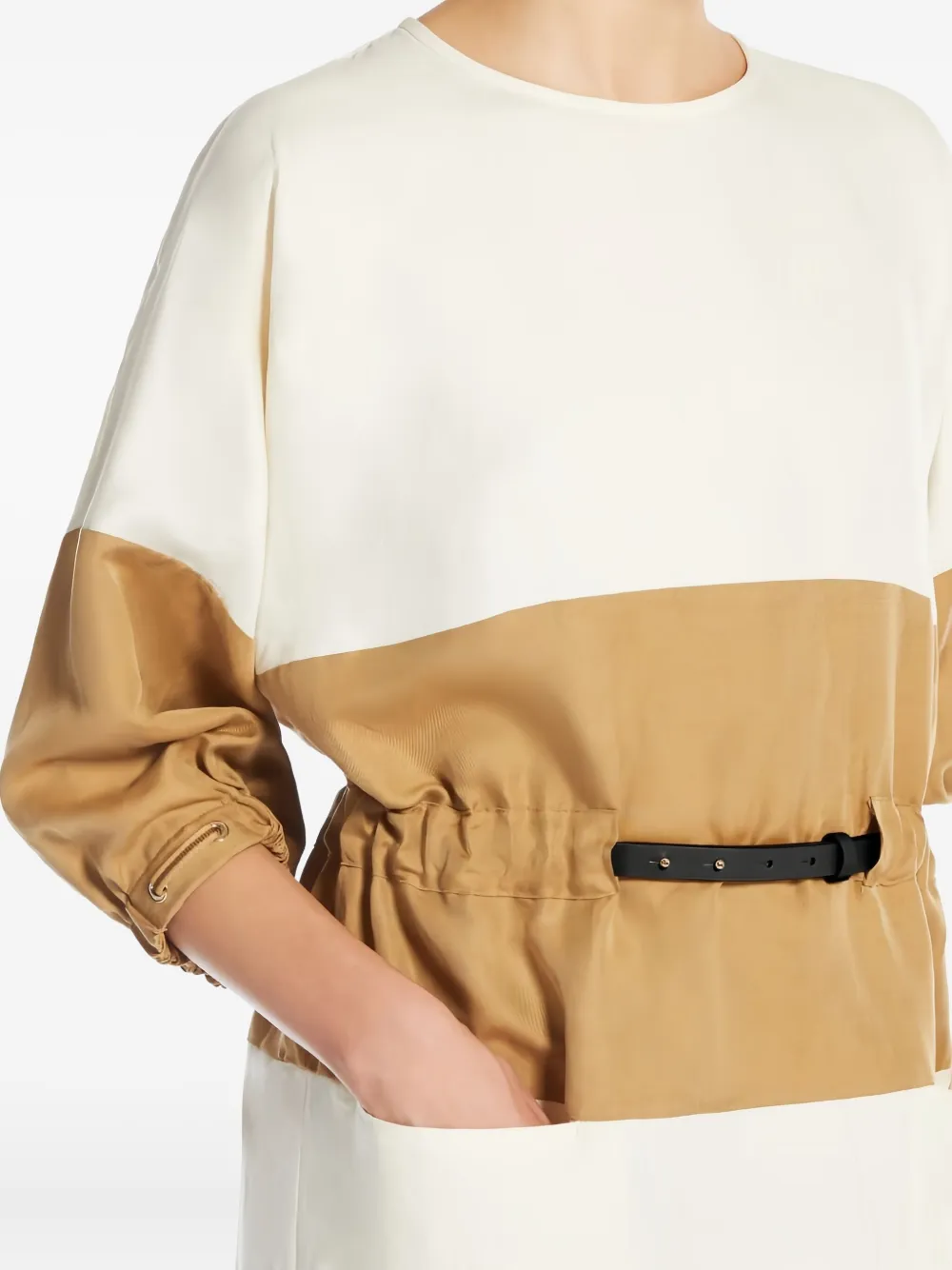 Max Mara Jurk van linnenblend Beige