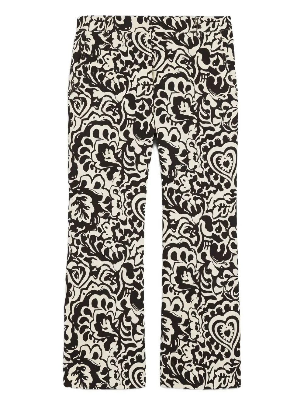 floral-print high-waisted trousers