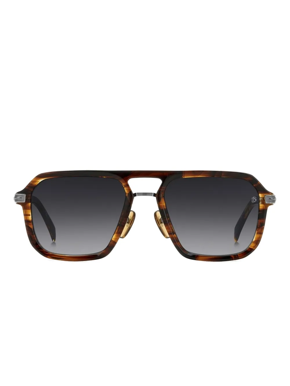 DAVID BECKHAM EYEWEAR Zonnebril met vierkant montuur Bruin