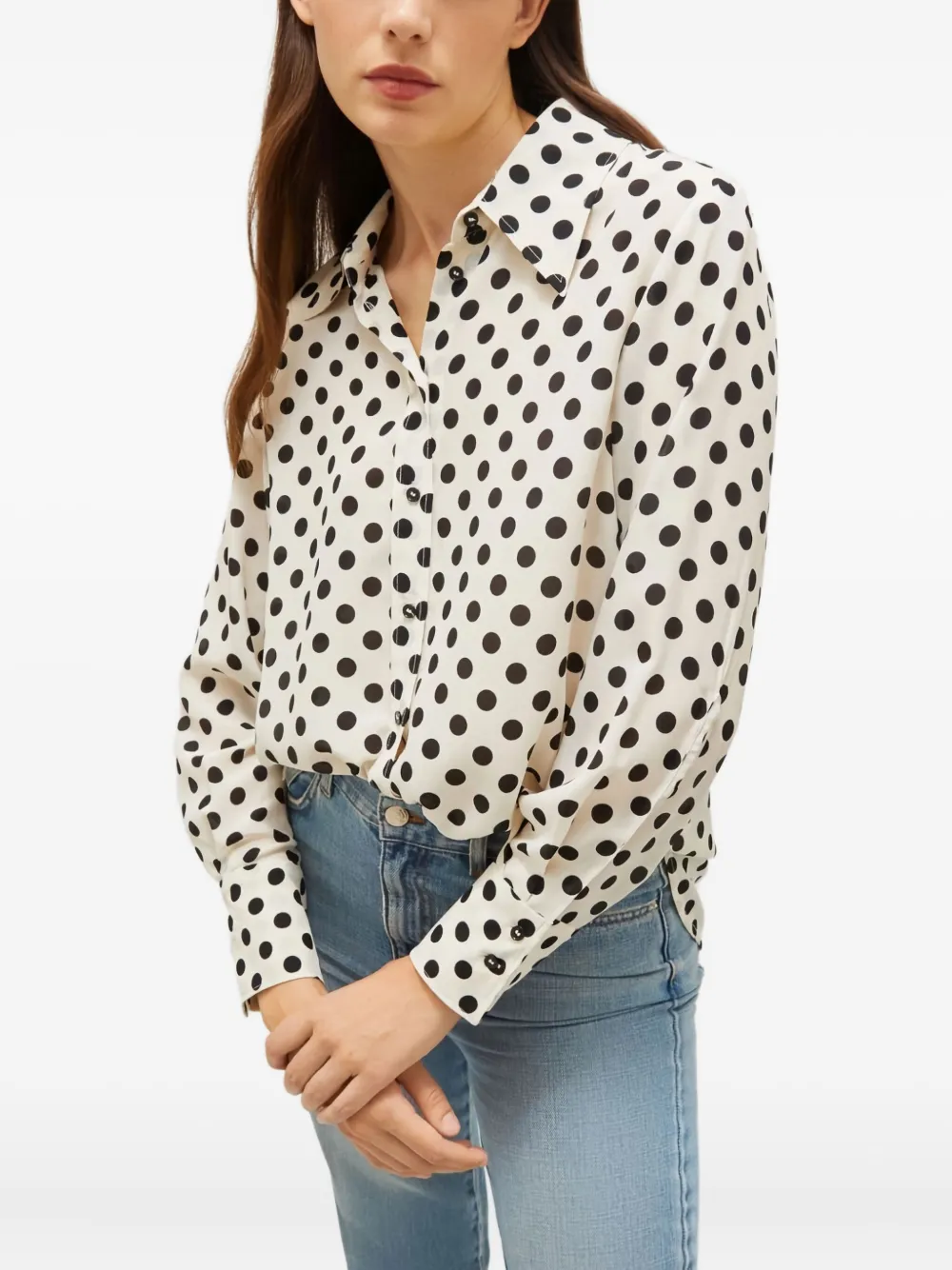 Marella Conio button-up blouse met stippen Wit
