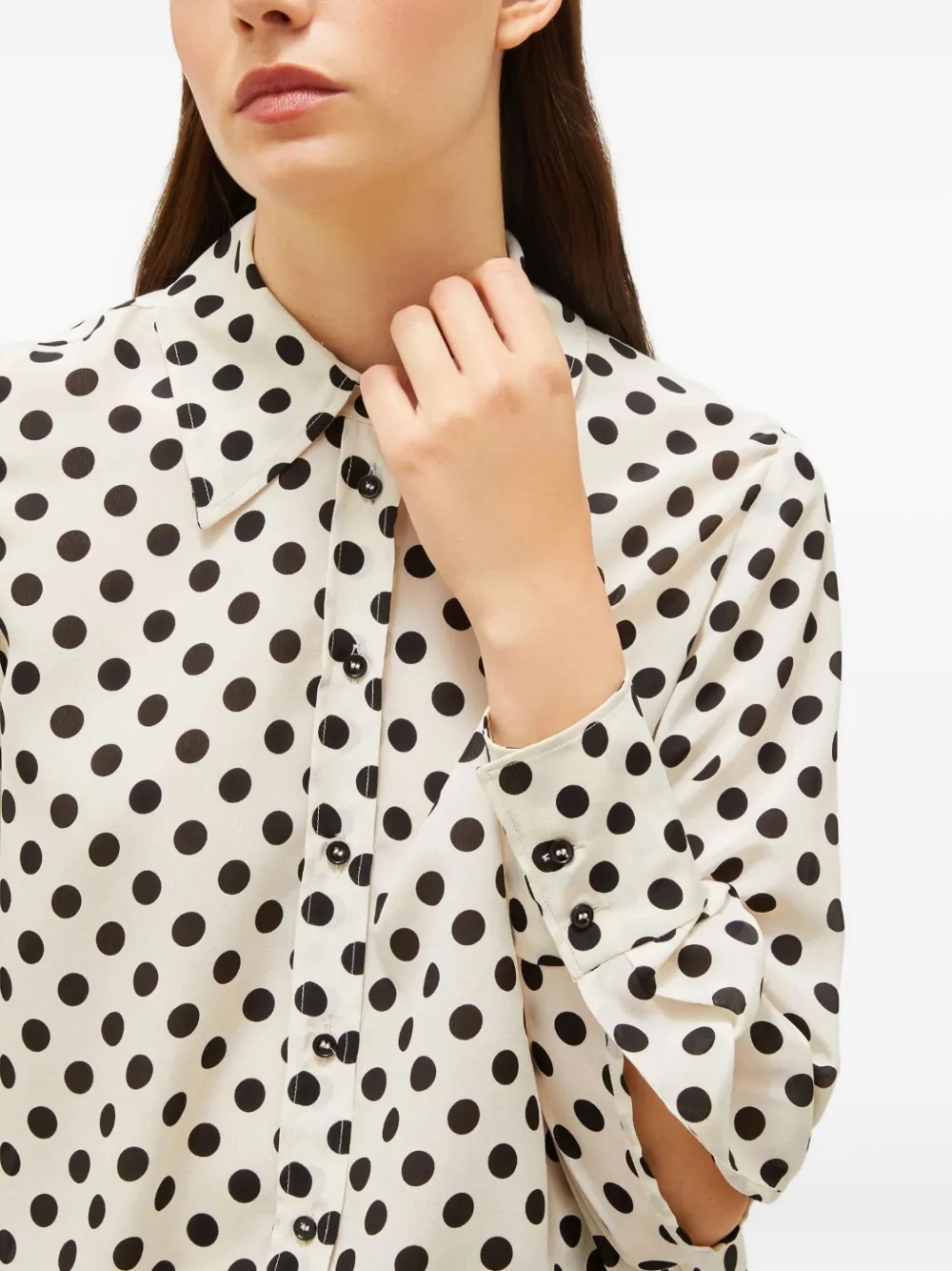Marella Conio button-up blouse met stippen Wit