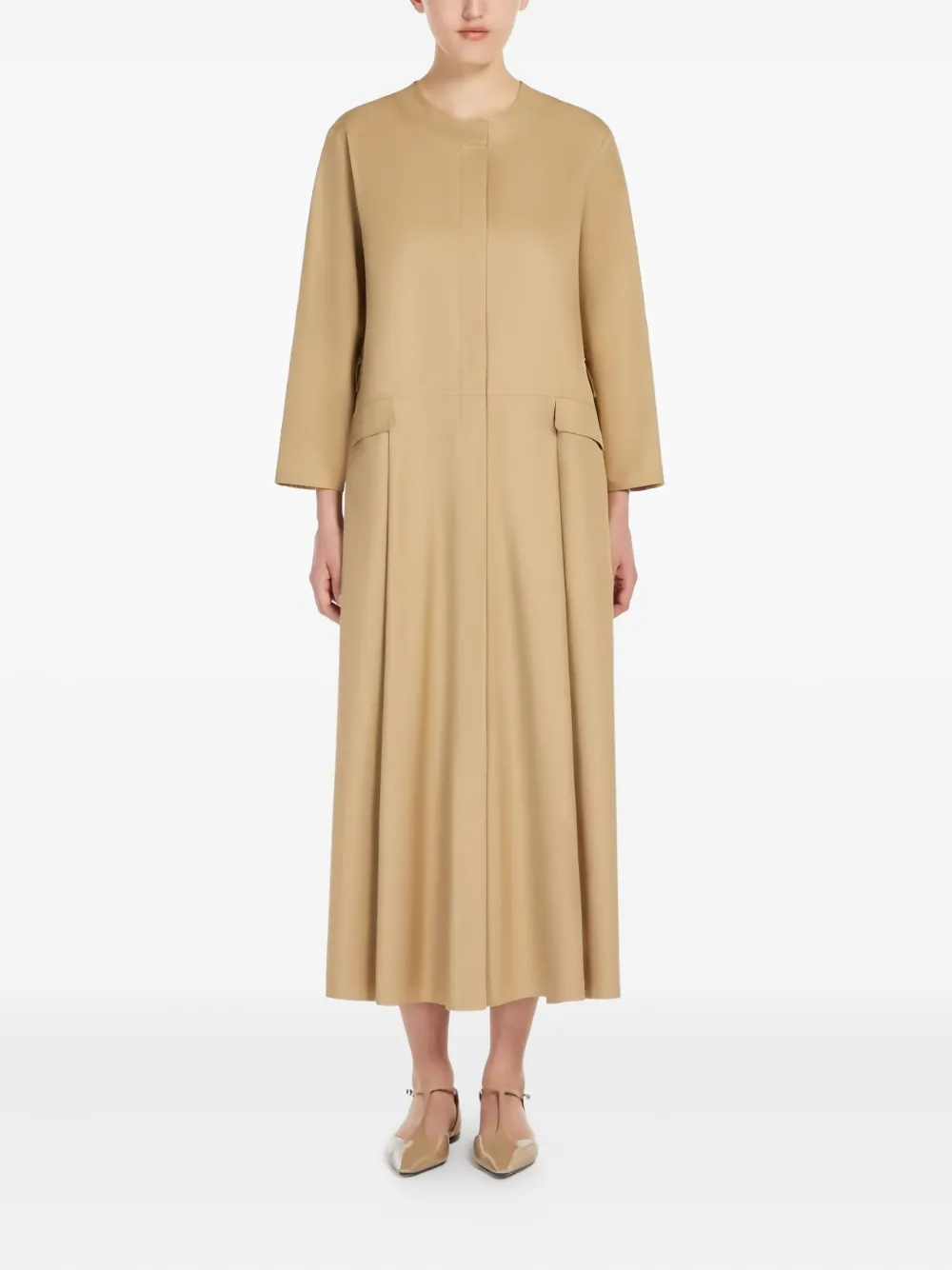 'S Max Mara pleated maxi dress Beige