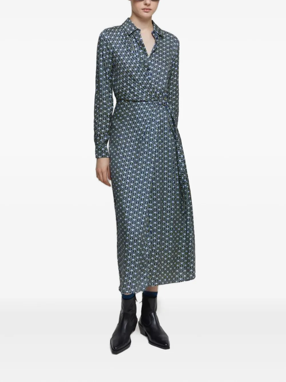 I BLUES Jurk met hartprint Blauw
