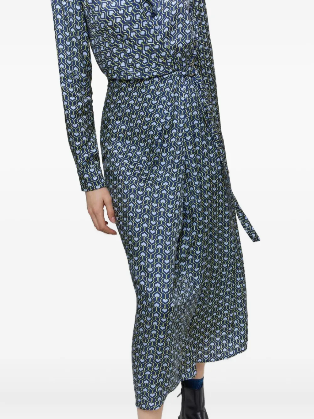 I BLUES Jurk met hartprint Blauw