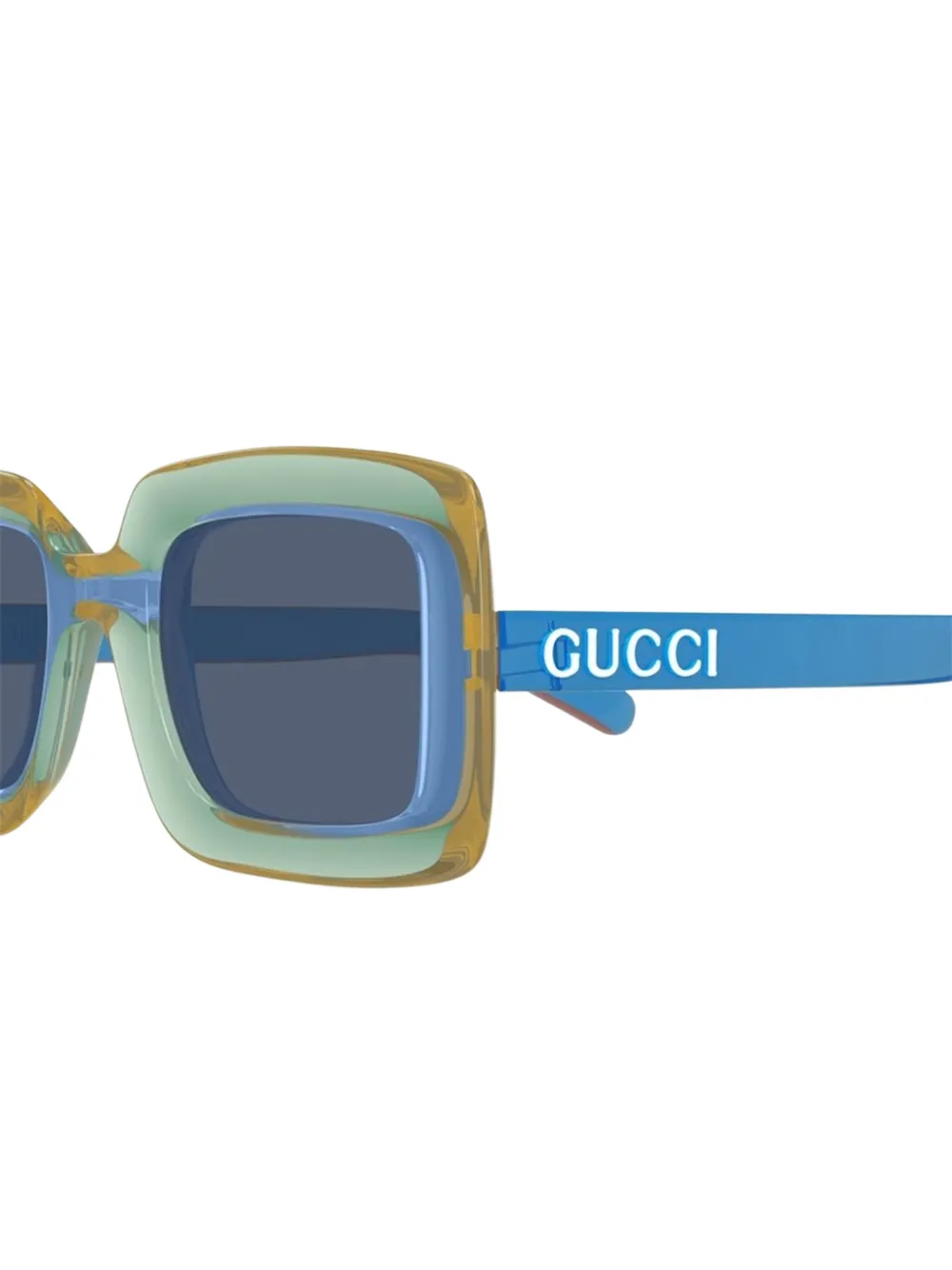 Gucci Eyewear square-frame sunglasses Blauw