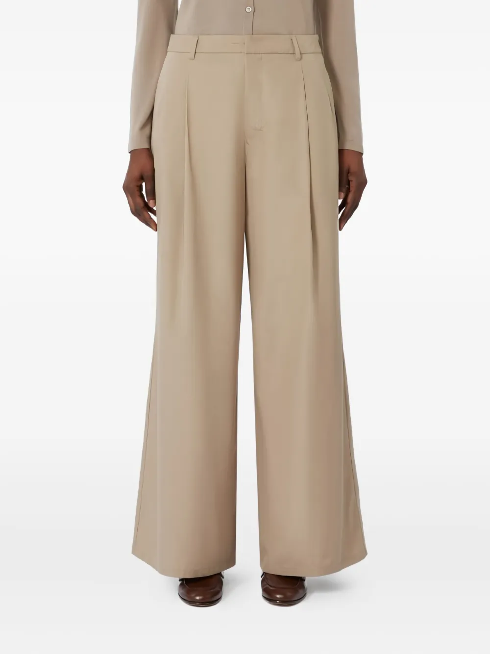 'S Max Mara Broek met geplooid detail Beige