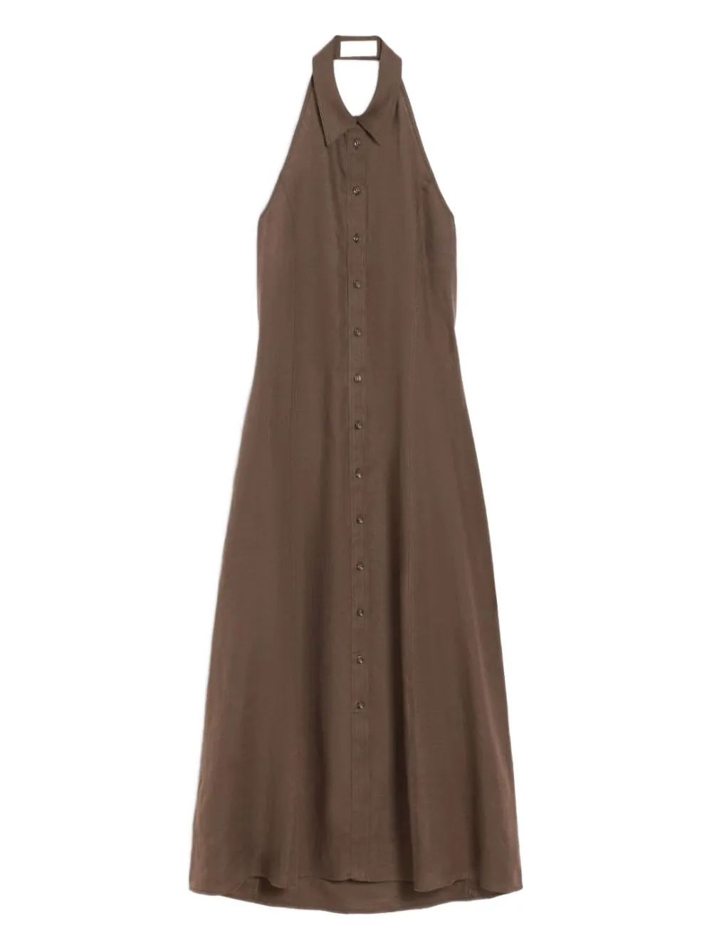 I BLUES linen halterneck dress | Brown | Image 1