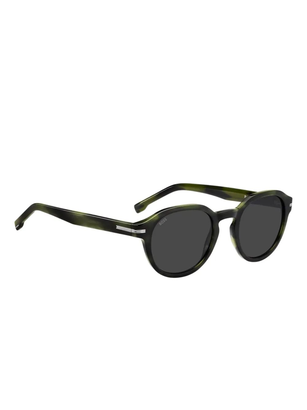 BOSS Zonnebril met rond montuur en schildpadschild design Groen