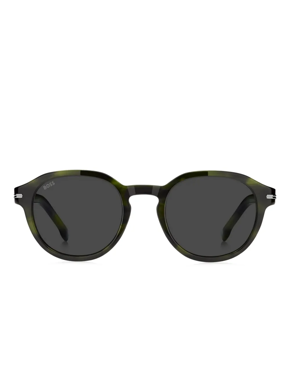 BOSS Zonnebril met rond montuur en schildpadschild design Groen