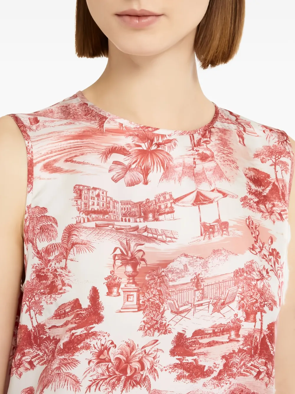 Max Mara Top met print Rood
