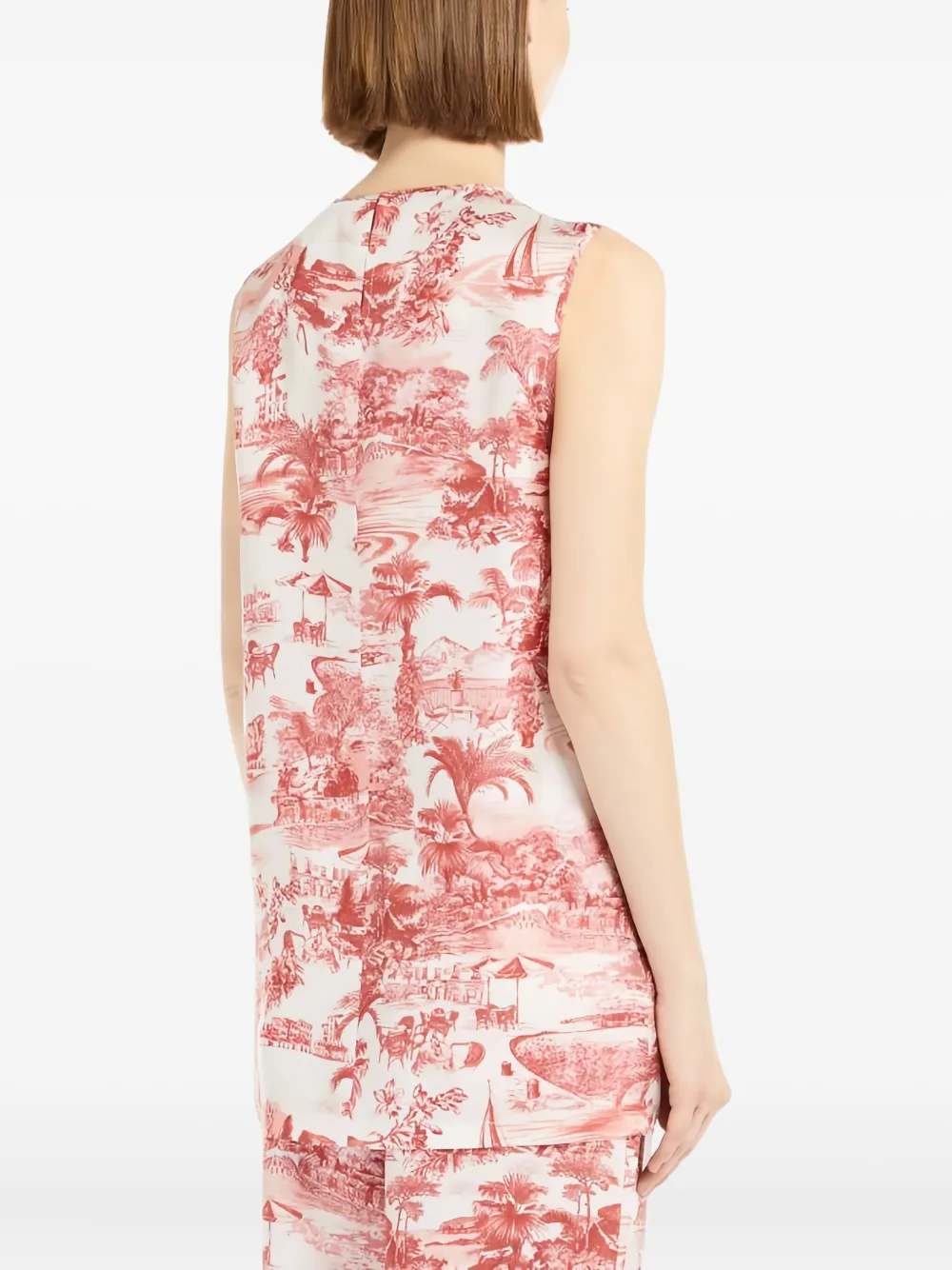 Max Mara Top met print Rood