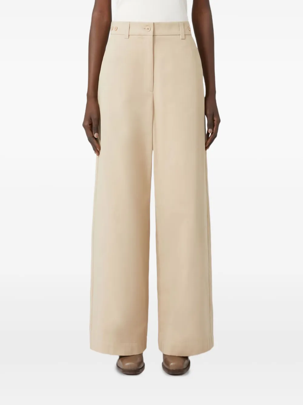 Weekend Max Mara High-waisted Wide-leg Trousers In Neutral