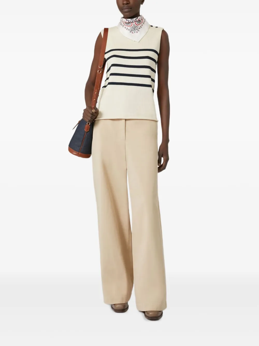 Weekend Max Mara High-waisted Wide-leg Trousers In Neutral