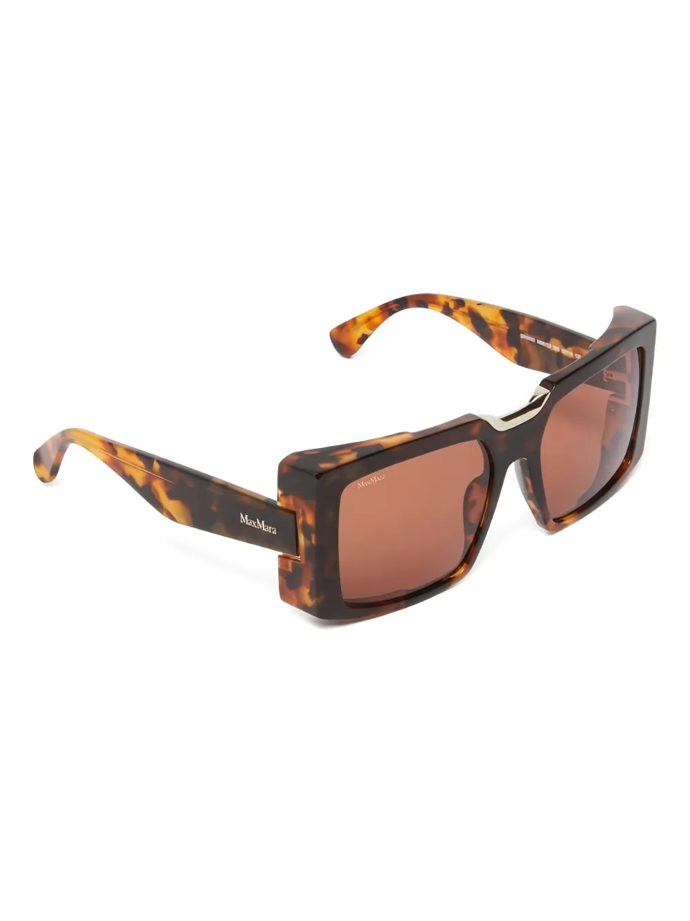 Max Mara Leisure Zonnebril met oversized montuur en schildpadschild-design 002|ARENA