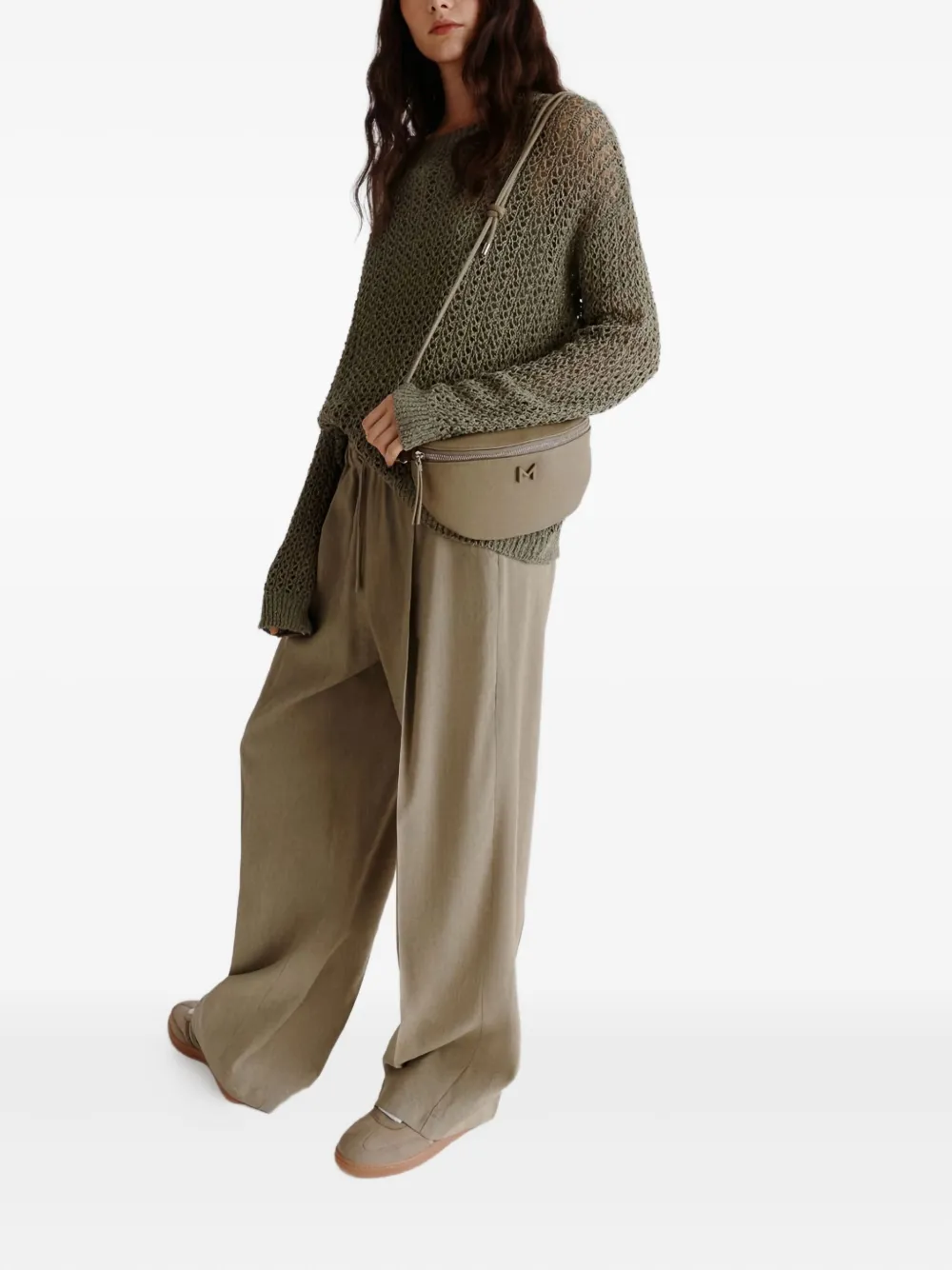 Marella Fred broek met wijde pijpen Beige