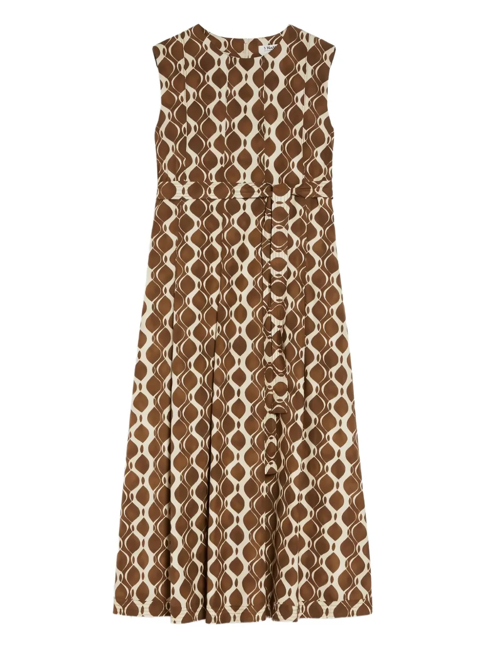 'S Max Mara geometric-print sleeveless dress 001 ECRU