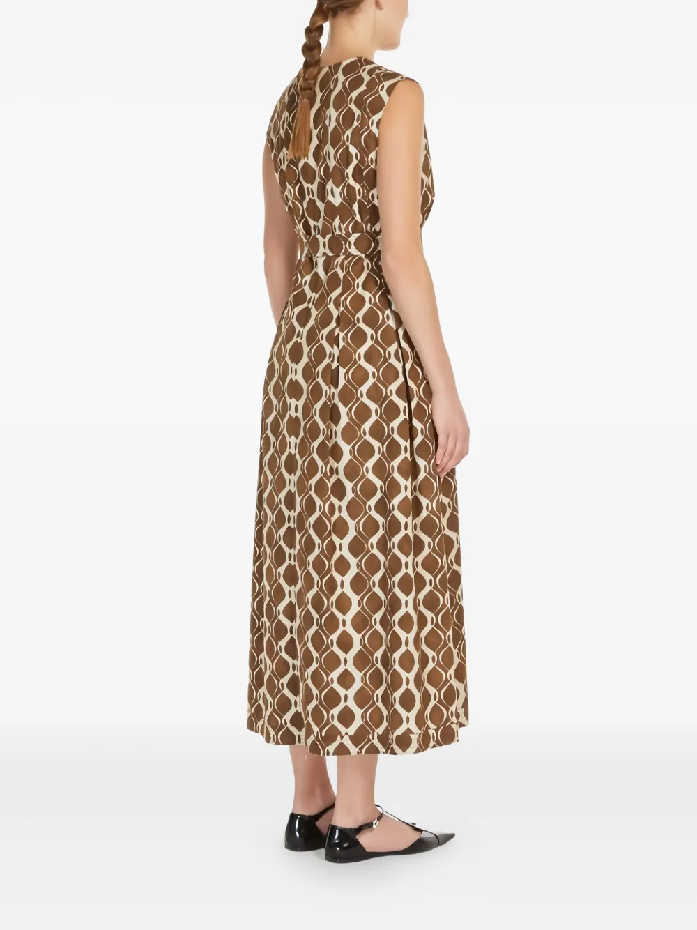'S Max Mara geometric-print sleeveless dress 001 ECRU