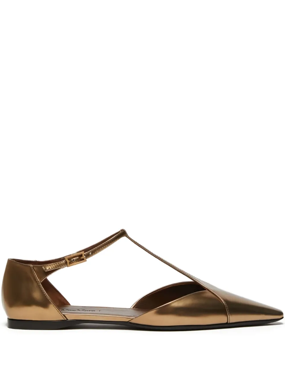metallic pointed-toe ballet flats