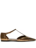 Max Mara metallic pointed-toe ballet flats - Gold