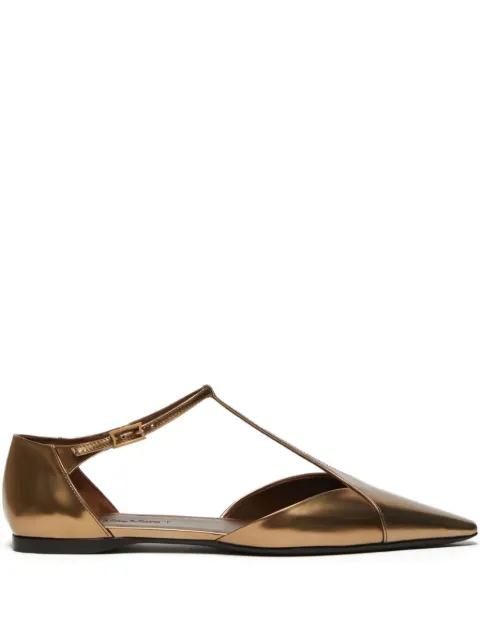 Max Mara metallic pointed-toe ballet flats