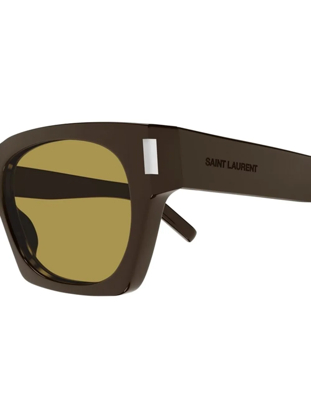 Saint Laurent Zonnebril met vierkant montuur Bruin