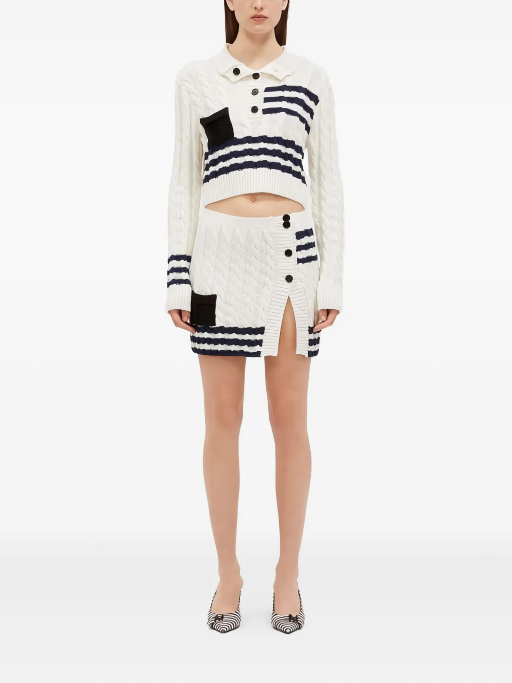 MSGM cable-knit striped mini skirt | Knitted Skirts | Image 2