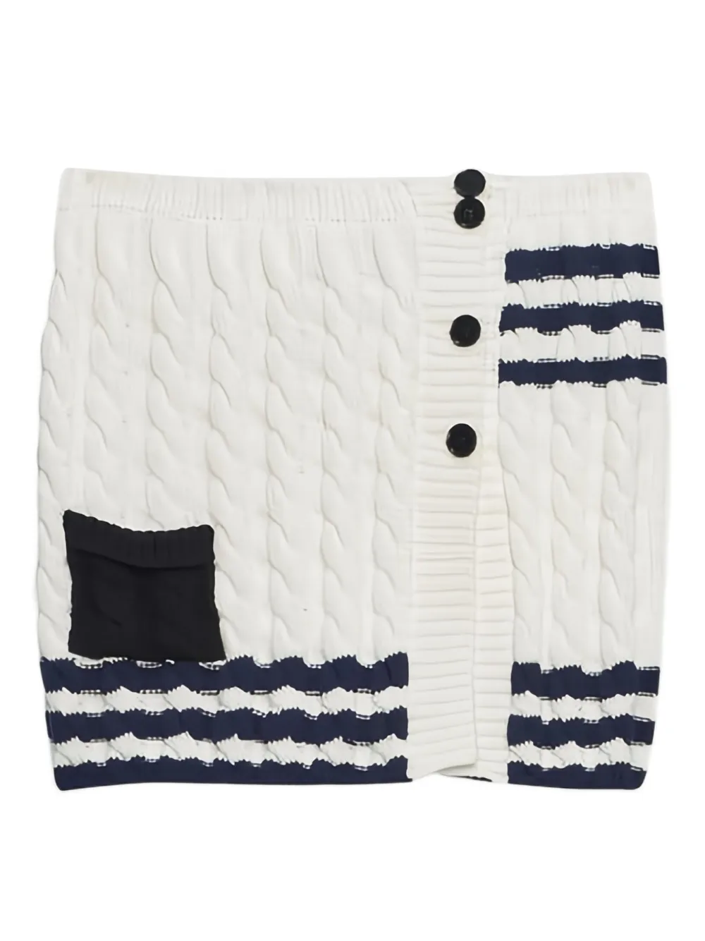 MSGM cable-knit striped mini skirt | White | Image 1