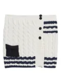 MSGM cable-knit striped mini skirt - White