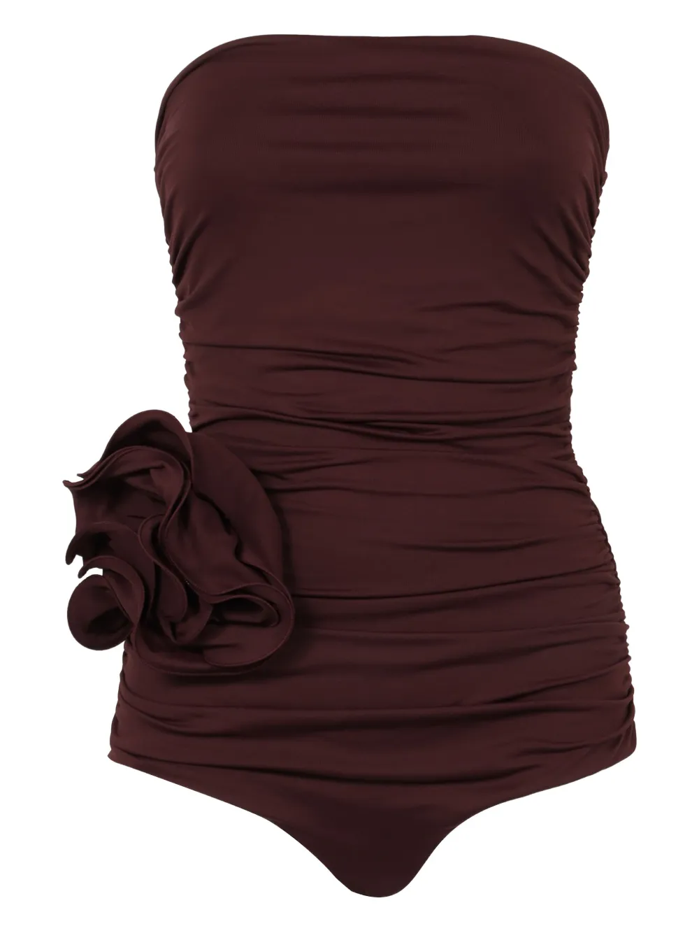 Magda Butrym Draped Rose-applique Swimsuit