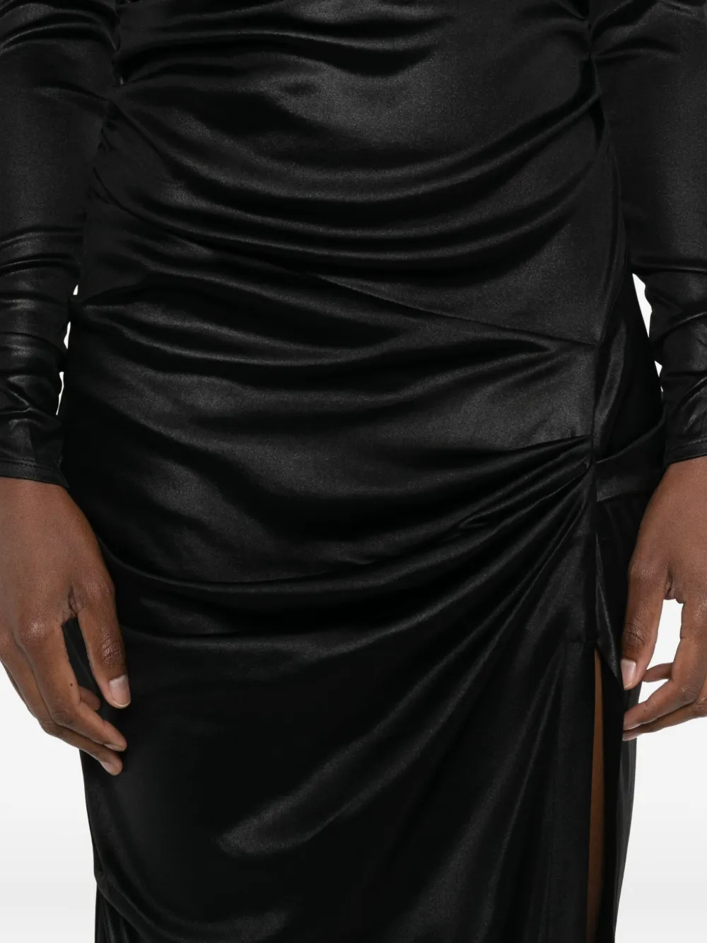 Isabel Marant Off-shoulder Draped Midi Dress In Black