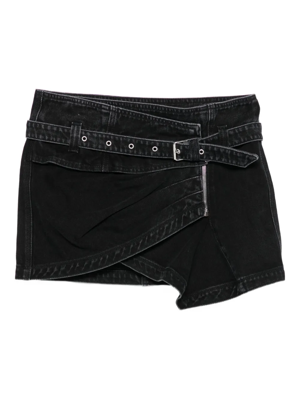 ISABEL MARANT Siyen belted zip-front denim skirt | Black | Image 1