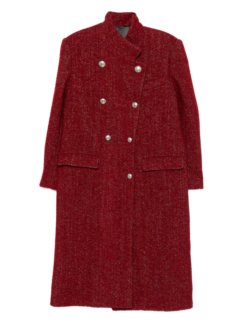 ISABEL MARANT herringbone double-breasted coat | Red | Image 1
