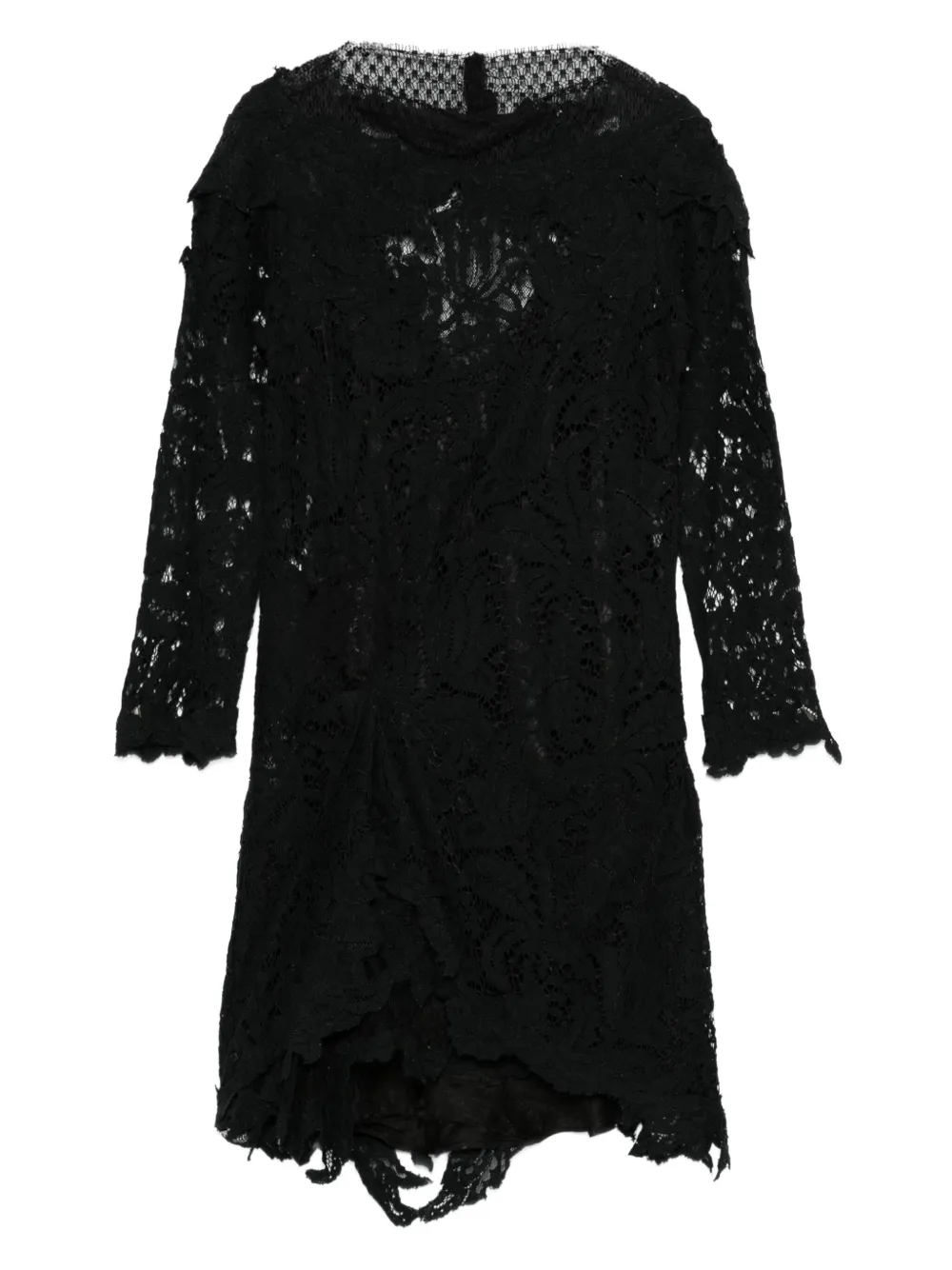 ISABEL MARANT robe mi-longue Rubiana à dentelle fleurie | noir | Image 1