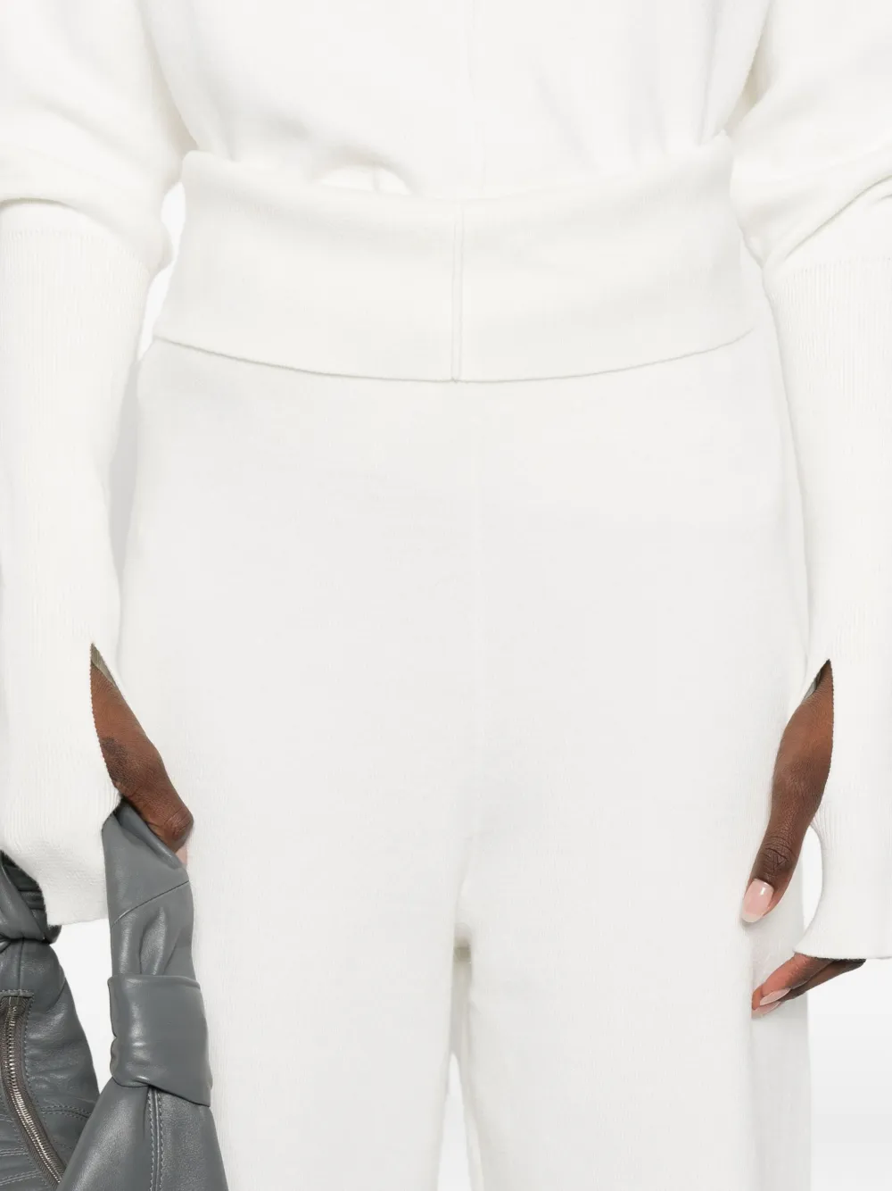 Aya Muse Seam-detail Trousers In White