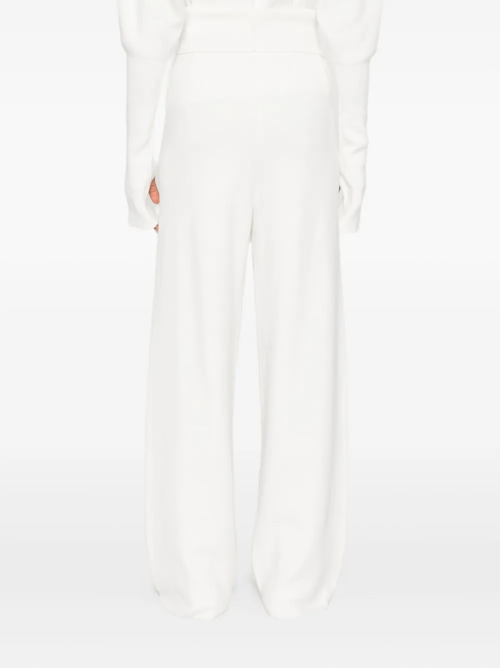 Aya Muse Seam-detail Trousers In White